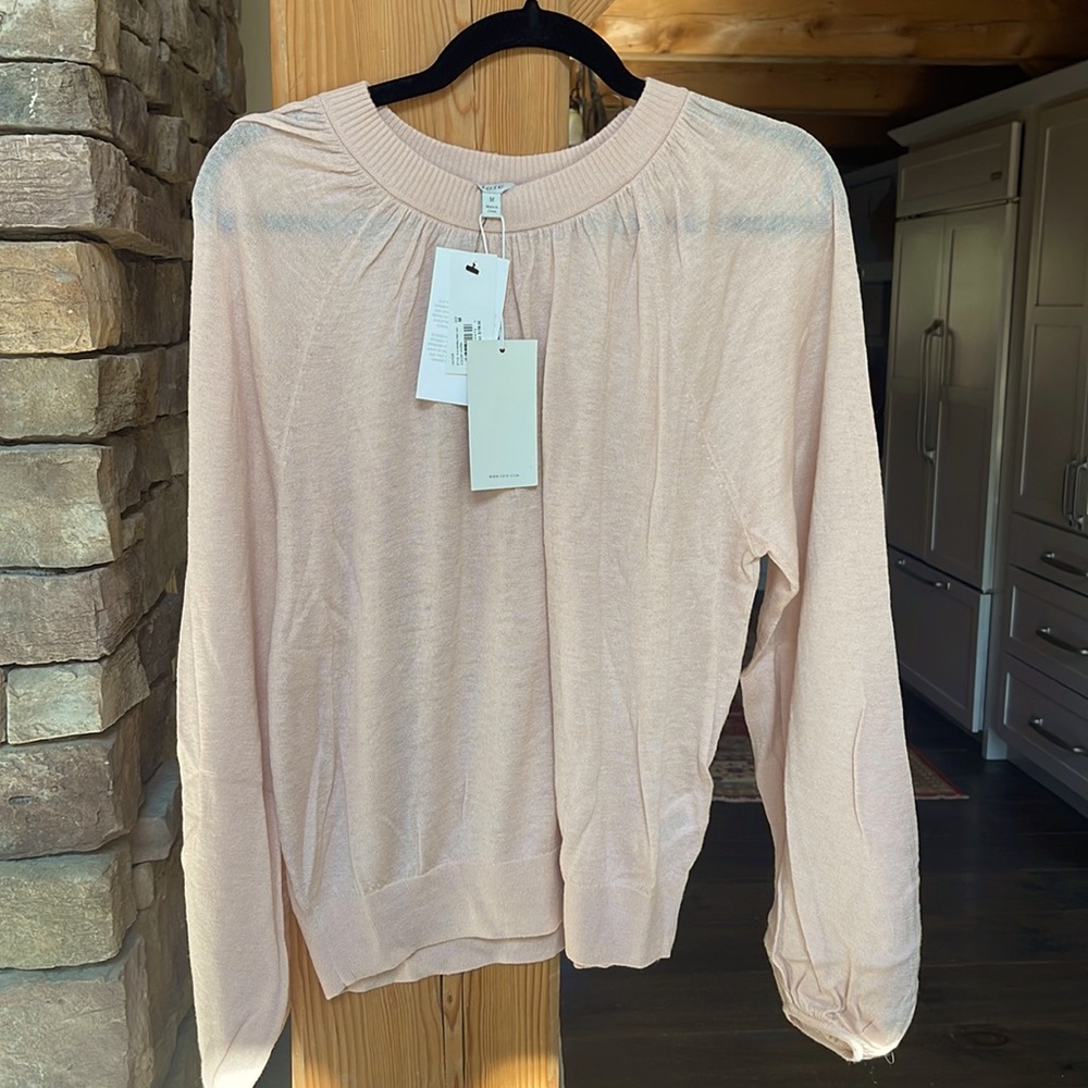 Joie, light pink, balloon sleeved top, size M
